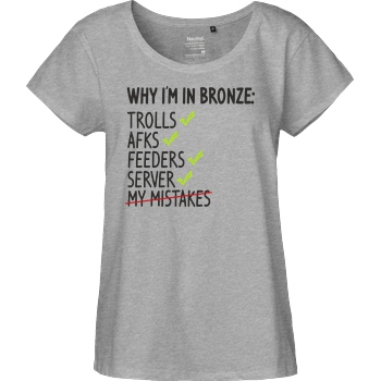 IamHaRa Why i'm bronze T-Shirt Fairtrade Loose Fit Girlie - heather grey