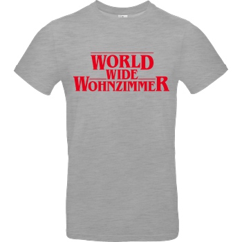 World Wide Wohnzimmer WWW - Stranger Things T-Shirt B&C EXACT 190 - heather grey