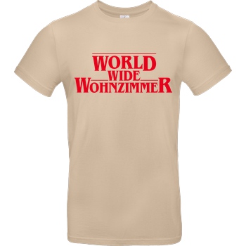 World Wide Wohnzimmer WWW - Stranger Things T-Shirt B&C EXACT 190 - Sand