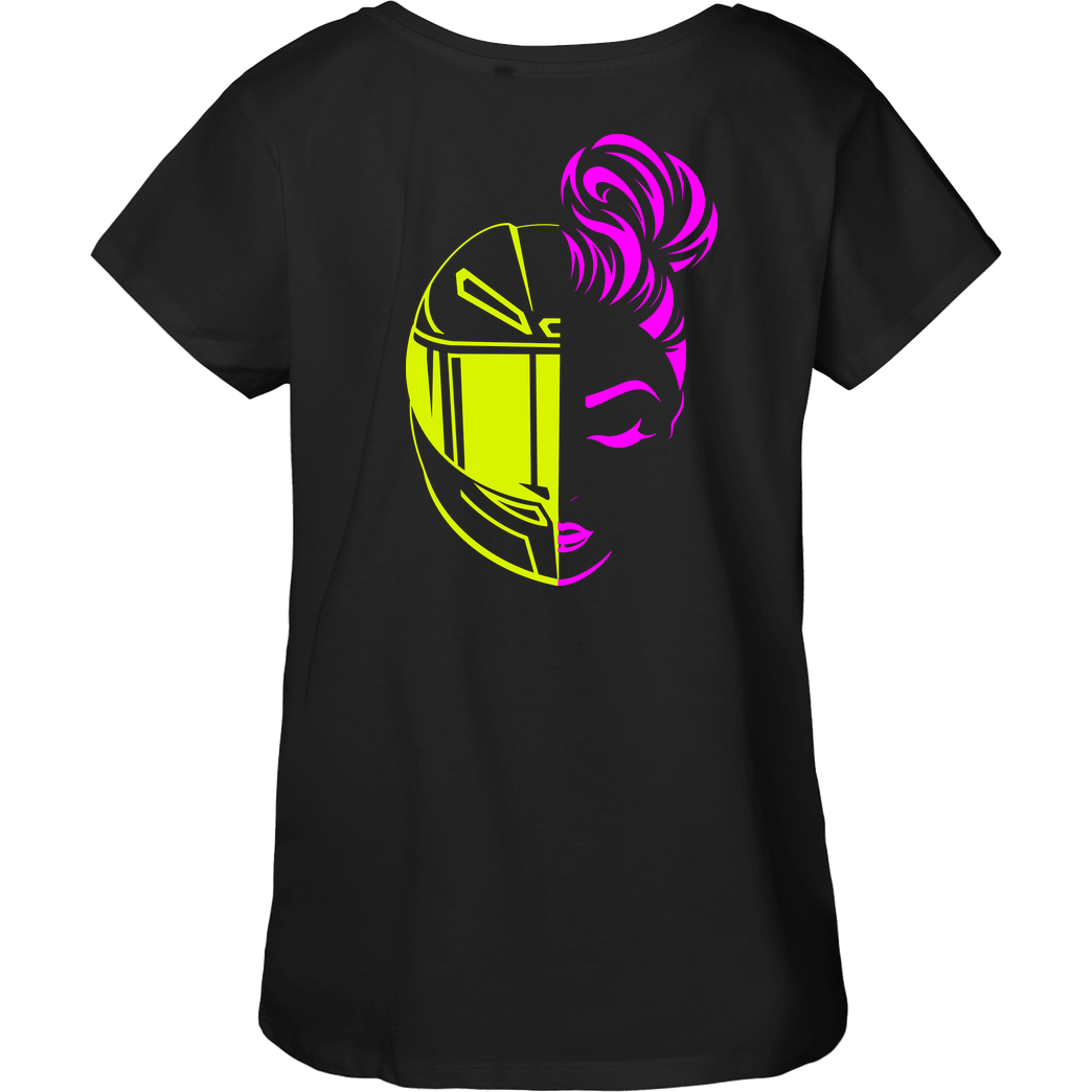 XeniaR6 XeniaR6 - Sportler-Logo T-Shirt Fairtrade Loose Fit Girlie - black