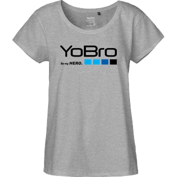 FilmenLernen.de YoBro Hero T-Shirt Fairtrade Loose Fit Girlie - heather grey