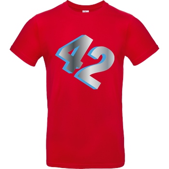 None zweiundvierzig T-Shirt B&C EXACT 190 - Red
