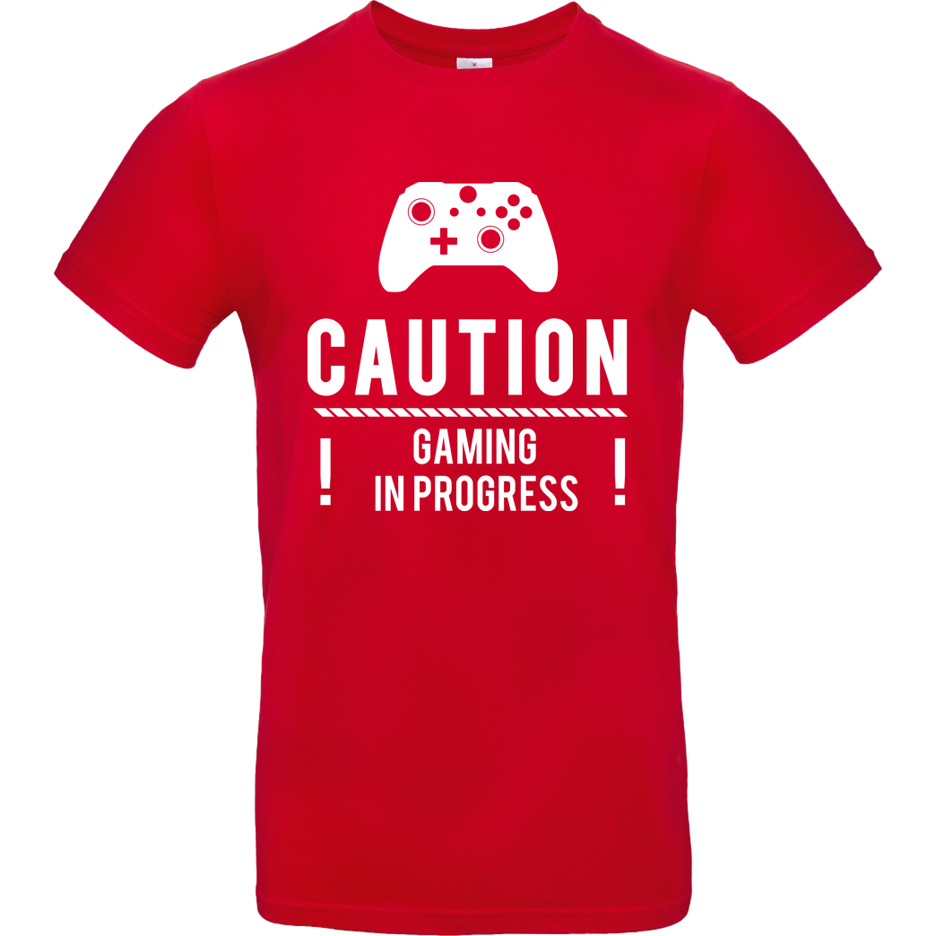 bjin94 Caution Gaming v2 T-Shirt B&C EXACT 190 - Rojo