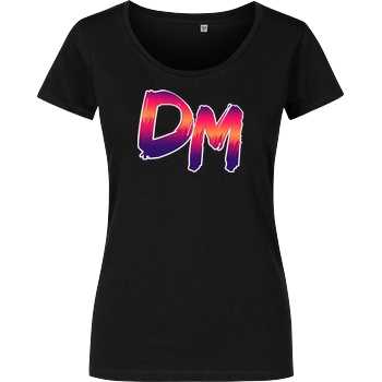 Dennome Dennome Logo DM Rand hell T-Shirt T-Shirt Damenshirt schwarz