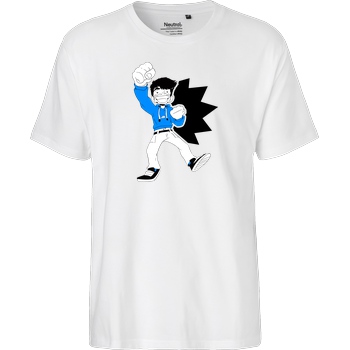 GermiBoi GermiBoi - Anime Character Blau Weiß T-Shirt Fairtrade T-Shirt - white
