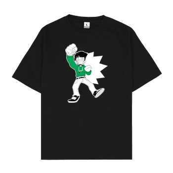GermiBoi GermiBoi - Anime Character Grün Schwarz T-Shirt Oversize T-Shirt - Black