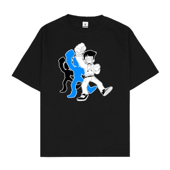 GermiBoi GermiBoi - Anime Character Schatten Blau Schwarz T-Shirt Oversize T-Shirt - Black
