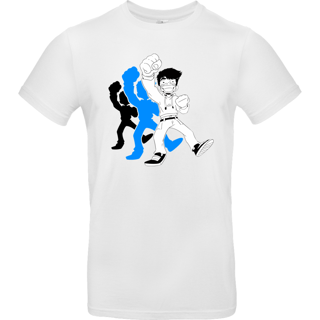GermiBoi GermiBoi - Anime Character Schatten Blau Weiß T-Shirt T-Shirt Blanco