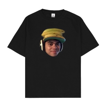 GermiBoi GermiBoi - Meme Banana Cap T-Shirt Oversize T-Shirt - Black