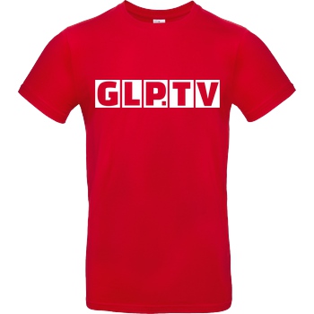 GermanLetsPlay GLP - GLP.TV white T-Shirt B&C EXACT 190 - Rojo
