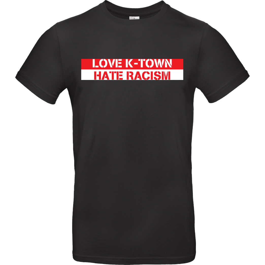 MDM - Matzes Daily Madness Love K-Town - Hate Racism T-Shirt B&C EXACT 190 - Negro