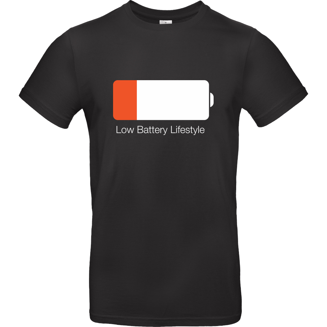 Geek Revolution Low Battery Lifestyle T-Shirt B&C EXACT 190 - Negro