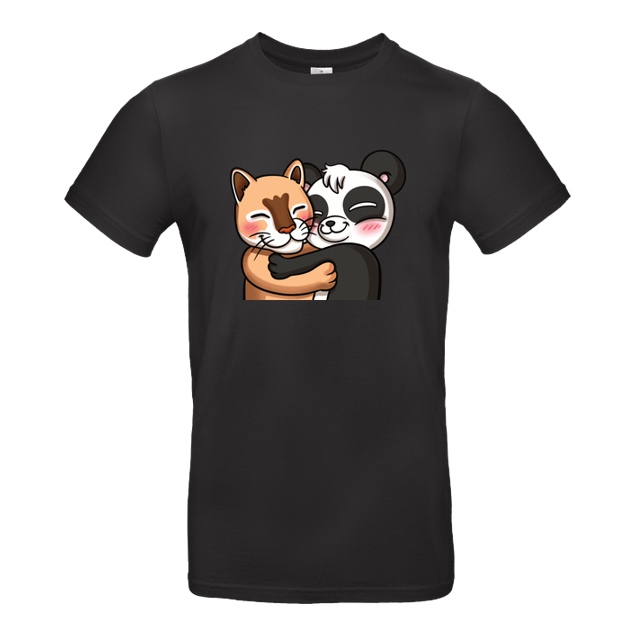 PandaAmanda - PandaAmanda - Hug - T-Shirt - B&C EXACT 190 - Negro
