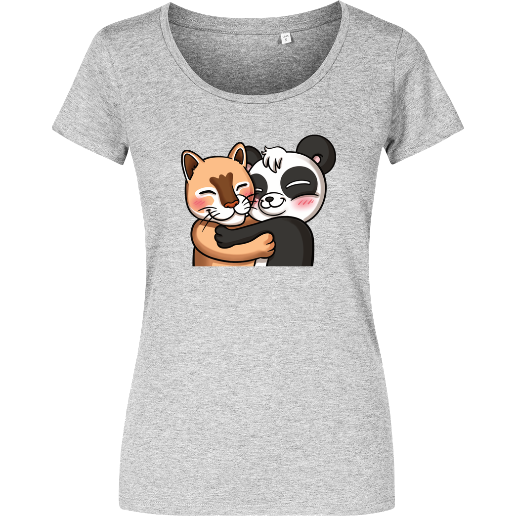 PandaAmanda PandaAmanda - Hug T-Shirt Damenshirt heather grey
