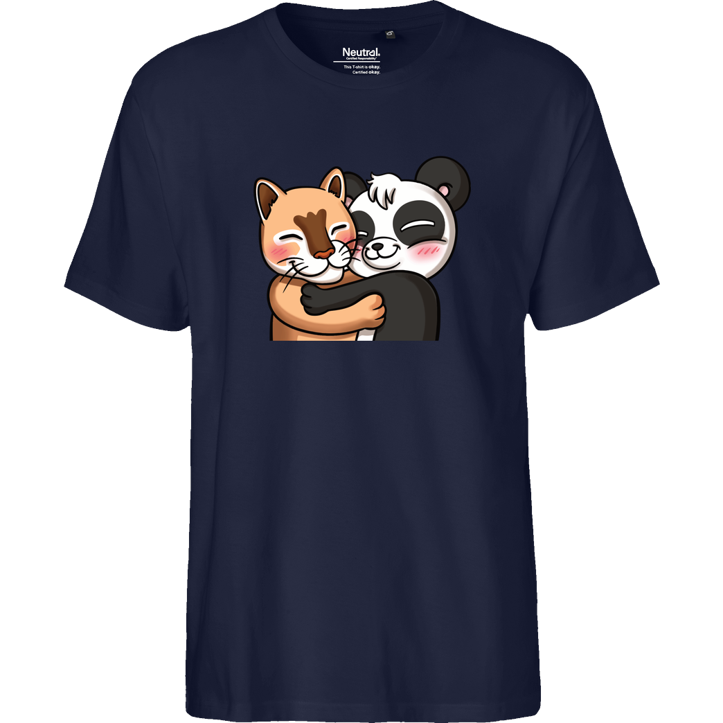 PandaAmanda PandaAmanda - Hug T-Shirt Fairtrade T-Shirt - navy