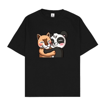 PandaAmanda PandaAmanda - Hug T-Shirt Oversize T-Shirt - Black