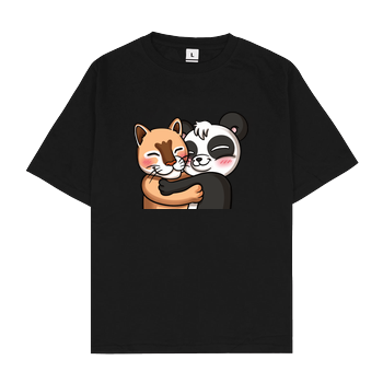 PandaAmanda - Hug Oversize T-Shirt - Black