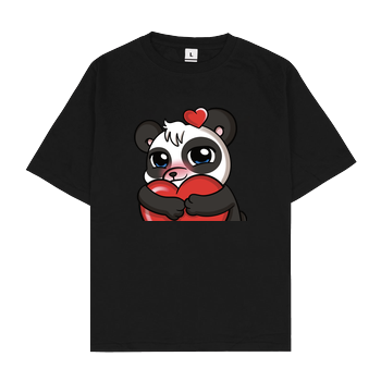 PandaAmanda - Love Oversize T-Shirt - Black