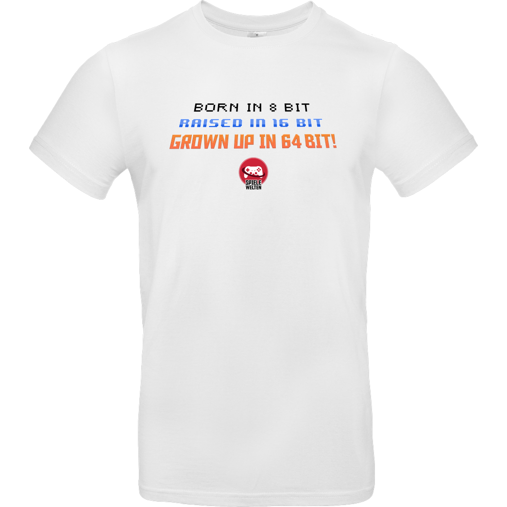 Spielewelten Spielewelten - Born in 8 Bit T-Shirt T-Shirt Blanco