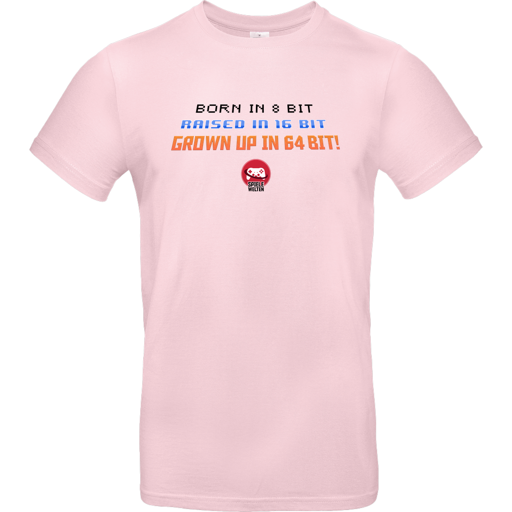 Spielewelten Spielewelten - Born in 8 Bit T-Shirt B&C EXACT 190 - Light Pink