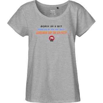 Spielewelten Spielewelten - Born in 8 Bit T-Shirt Fairtrade Loose Fit Girlie - heather grey