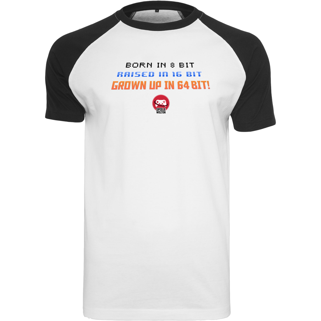 Spielewelten Spielewelten - Born in 8 Bit T-Shirt Raglan Tee white