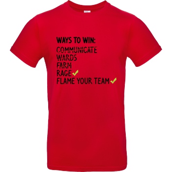 IamHaRa Ways to Win T-Shirt B&C EXACT 190 - Rojo