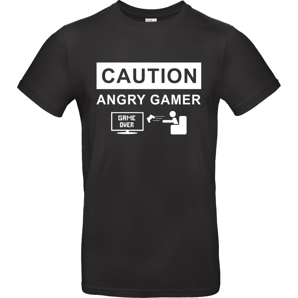 bjin94 Caution! Angry Gamer T-Shirt B&C EXACT 190 - Noir