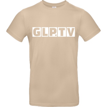 GermanLetsPlay GLP - GLP.TV white T-Shirt B&C EXACT 190 - Sand