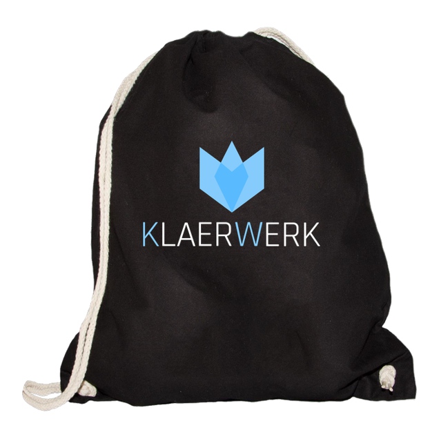 KLAERWERK Community - Klaerwerk Community - Logo - Beutel - Turnbeutel schwarz