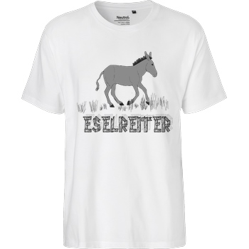 Kunga Kunga - Eselreiter lacht T-Shirt Fairtrade T-Shirt - white