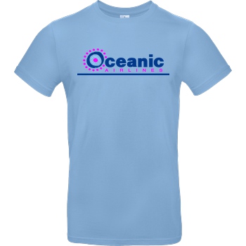 None Oceanic Airlines T-Shirt B&C EXACT 190 - Sky Blue