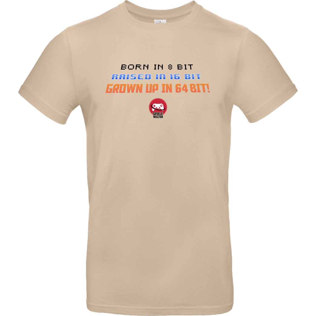 Spielewelten Spielewelten - Born in 8 Bit T-Shirt B&C EXACT 190 - Sand