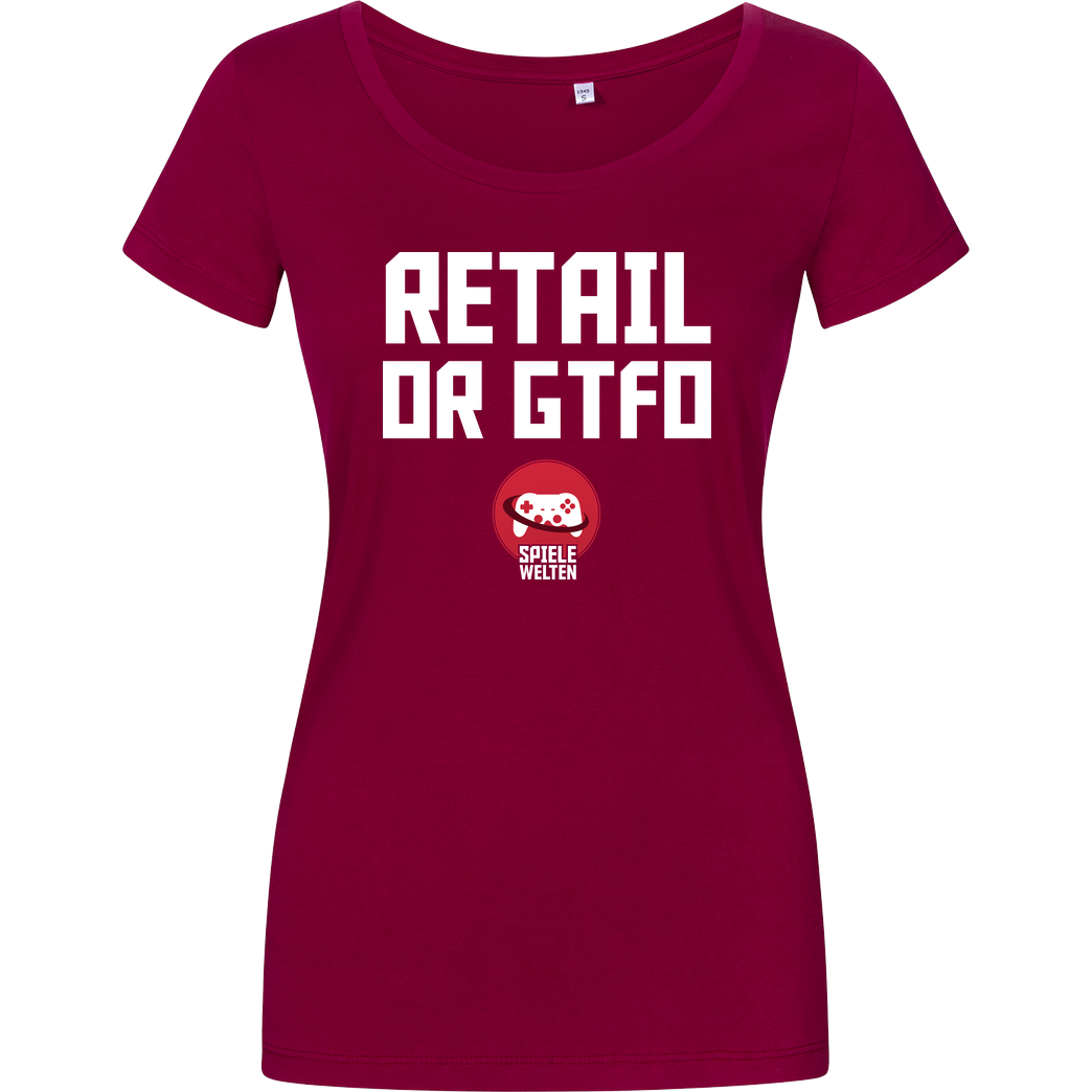 Spielewelten Spielewelten - Retail or GTFO T-Shirt Girlshirt berry