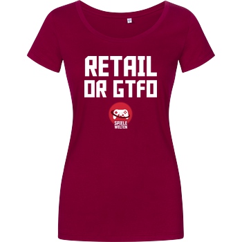 Spielewelten Spielewelten - Retail or GTFO T-Shirt Girlshirt berry
