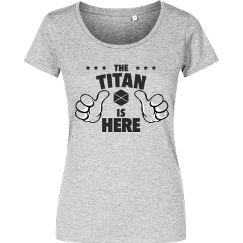 bjin94 The Titan is Here T-Shirt Damenshirt heather grey